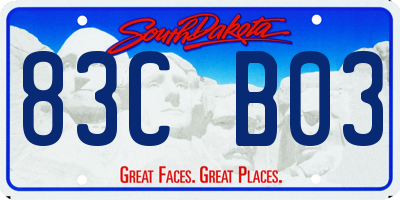 SD license plate 83CB03