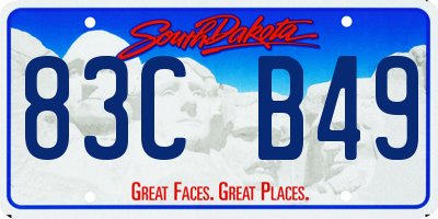 SD license plate 83CB49