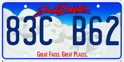 SD license plate 83CB62