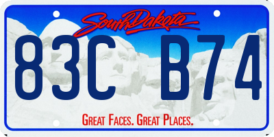 SD license plate 83CB74