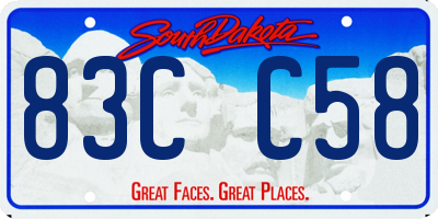 SD license plate 83CC58