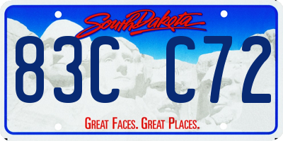 SD license plate 83CC72