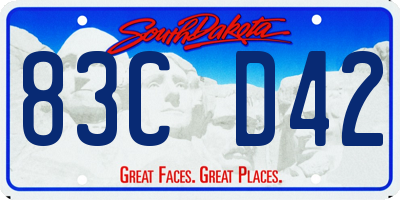 SD license plate 83CD42