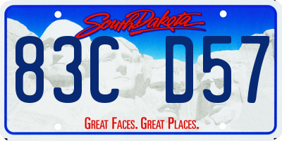 SD license plate 83CD57
