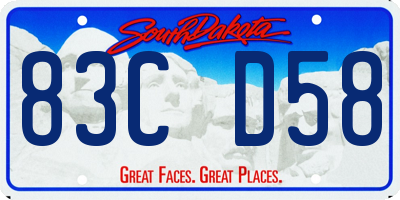 SD license plate 83CD58