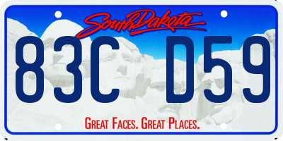 SD license plate 83CD59