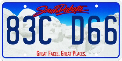 SD license plate 83CD66
