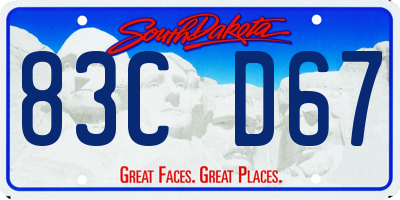 SD license plate 83CD67