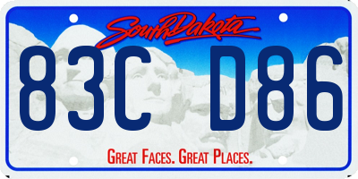 SD license plate 83CD86
