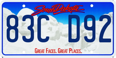 SD license plate 83CD92