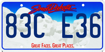 SD license plate 83CE36