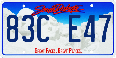SD license plate 83CE47