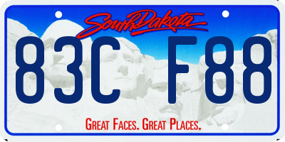 SD license plate 83CF88