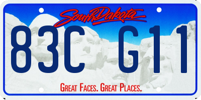 SD license plate 83CG11