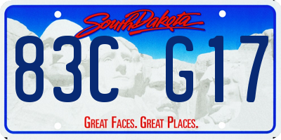 SD license plate 83CG17