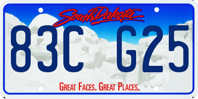 SD license plate 83CG25