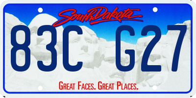 SD license plate 83CG27