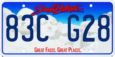 SD license plate 83CG28