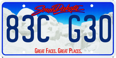 SD license plate 83CG30