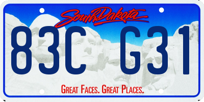 SD license plate 83CG31