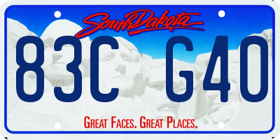 SD license plate 83CG40