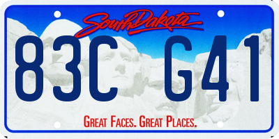 SD license plate 83CG41