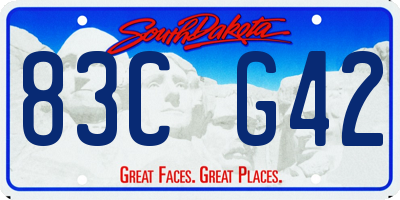 SD license plate 83CG42