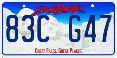 SD license plate 83CG47