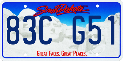 SD license plate 83CG51