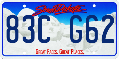 SD license plate 83CG62