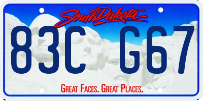 SD license plate 83CG67