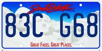 SD license plate 83CG68