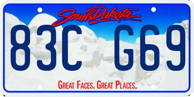 SD license plate 83CG69