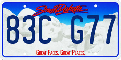 SD license plate 83CG77