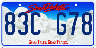 SD license plate 83CG78