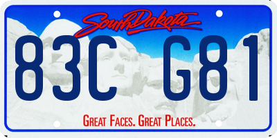SD license plate 83CG81
