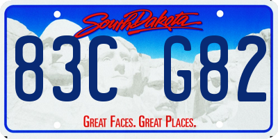 SD license plate 83CG82
