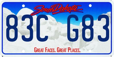 SD license plate 83CG83