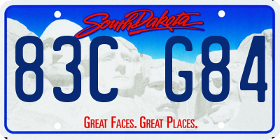 SD license plate 83CG84