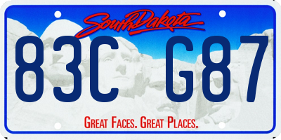 SD license plate 83CG87