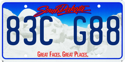 SD license plate 83CG88