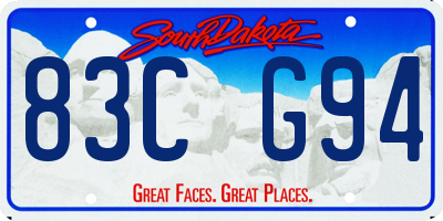 SD license plate 83CG94