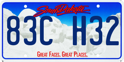 SD license plate 83CH32