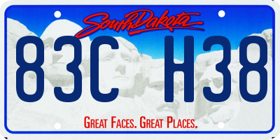 SD license plate 83CH38