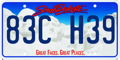 SD license plate 83CH39