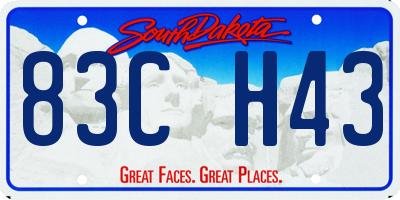 SD license plate 83CH43