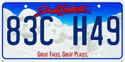 SD license plate 83CH49