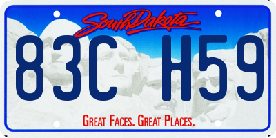 SD license plate 83CH59