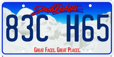 SD license plate 83CH65