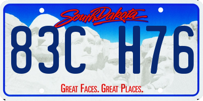 SD license plate 83CH76